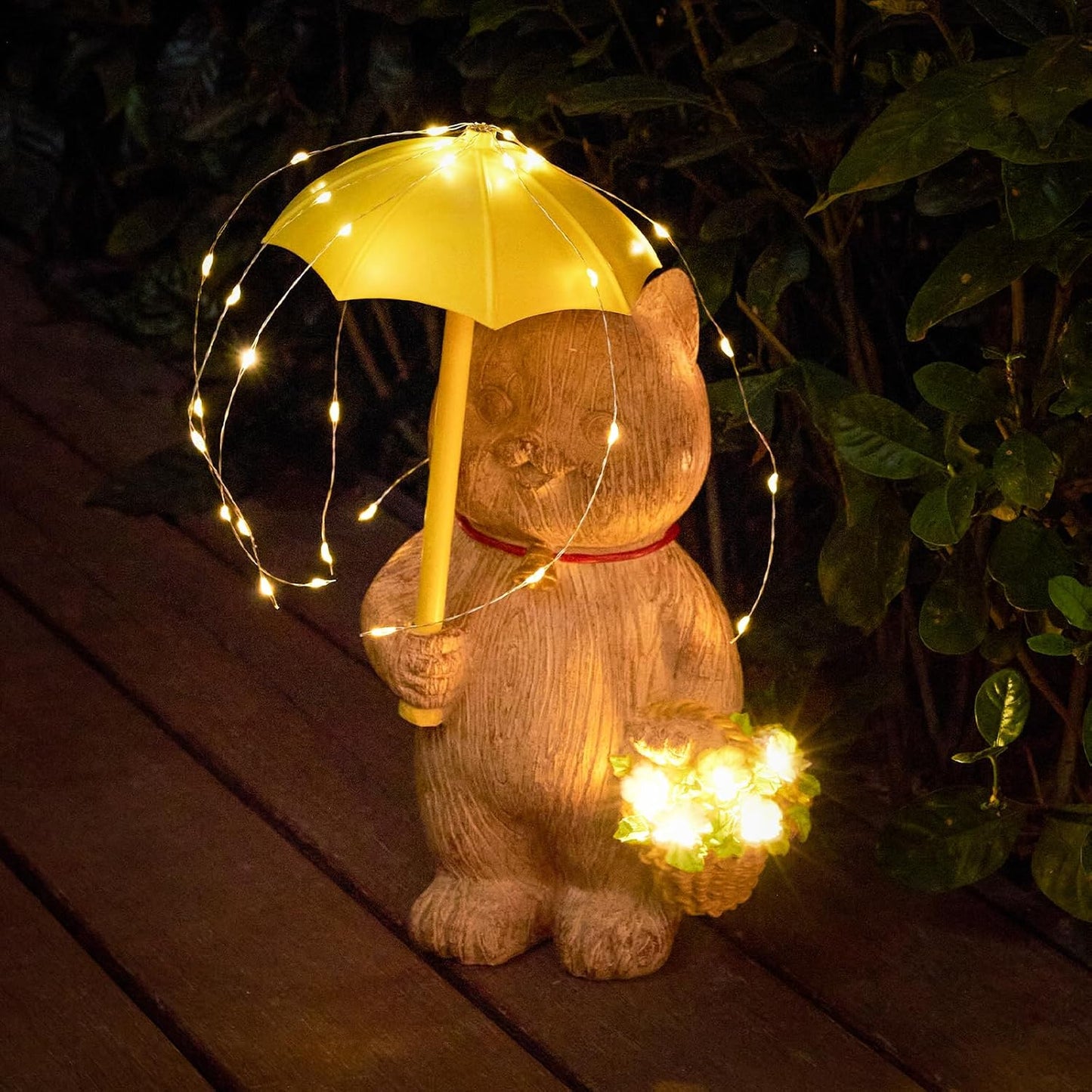 RM ROOMERS Cat Garden Decor with Lights Outdoor Solar Cat Statue Decor for Yard Porchm Lover Gifts for Women Lights Gardening Housewarming Retirement Lawn Ornaments