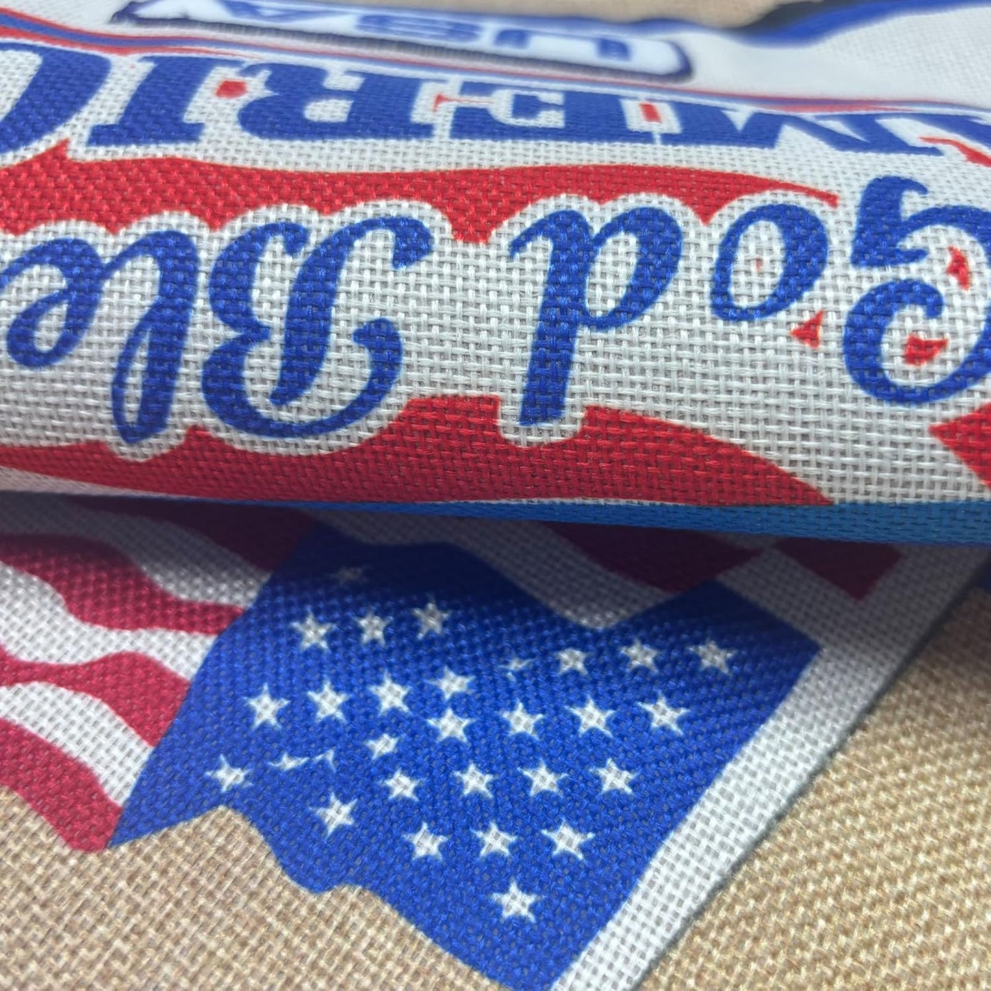 TOPFLAGS Garden Flag Stand with American Garden Flags God Bless America and Car Yard Flag 12x18 Inch Holder Pole Stake Double Side for Outside with Clips and Stopper for Memorial Day 4 th of July