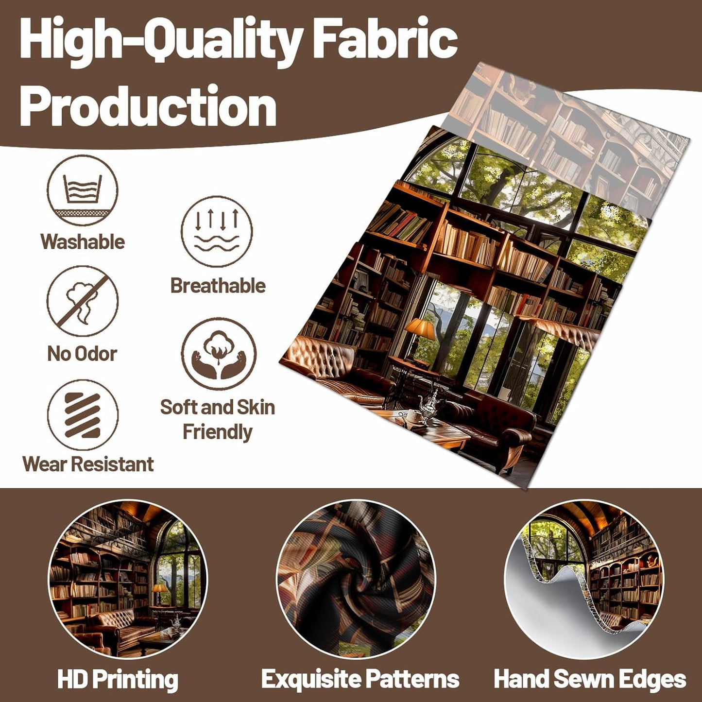 dueeia Book Library Tapestry Wall Hanging Medieval Bookshelf Vintage Window Bookcase Backdrop Wall Decor for Bedroom Aesthetic Living Room Office (78.7"x59.1")