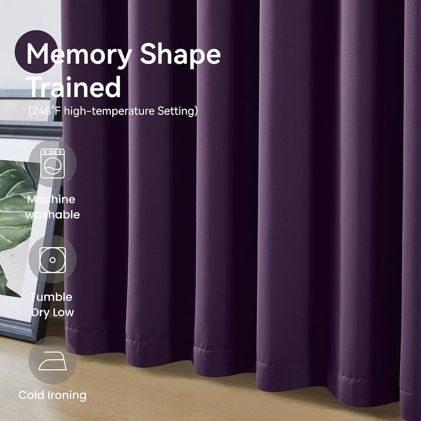 KangBang Purple Curtains Room Darkening Luxury Modern Decor for Living Room, Pinch Pleated Privacy Assured Window Curtains for Locker Room Office with Hooks(Royal Purple,40x96 Inch,2 Panels)