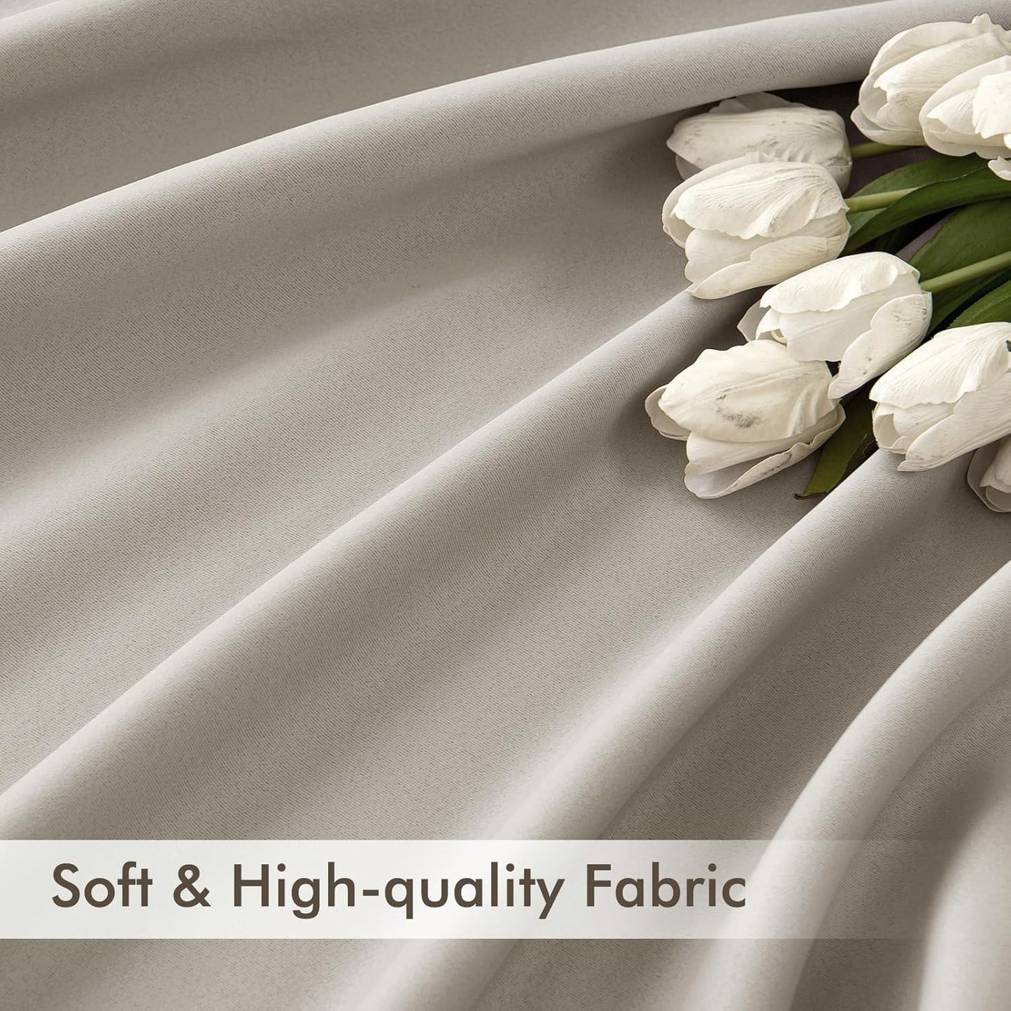 MIULEE Stone Back Tab Blackout Curtains 102 Inch Long 2 Panels Set for Bedroom, Rod Pocket/Pinch Pleated Thermal Insulated Living Room Darkening Light Blocking Floor to Ceiling Drapes