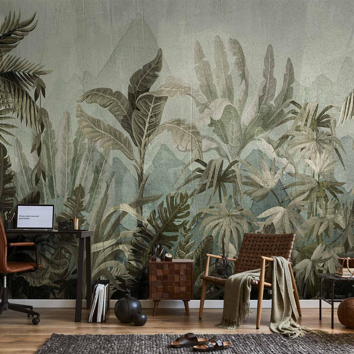 artgeist Wall Mural Leaves 138x101 in - XXL Non-Woven Wallpaper Fleece Wall Decor Photo Print Picture Image Design Nature Botanical Plants Palm Abstract b-C-0854-a-a