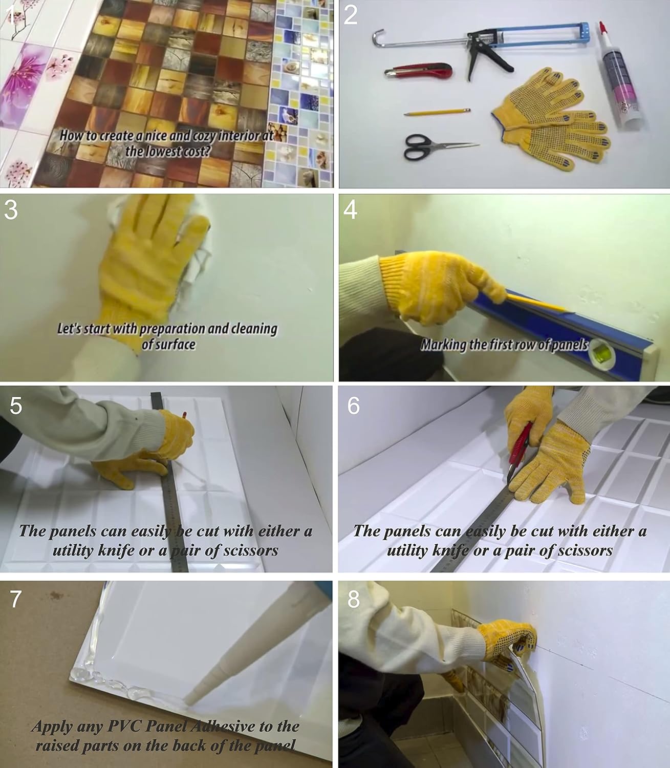 Dundee Deco Grey Faux Stone PVC 3D Wall Panel, 3.2 ft X 1.6 ft (98cm X 50cm), Interior Design Wall Paneling Decor, Sample 9 in X 9 in