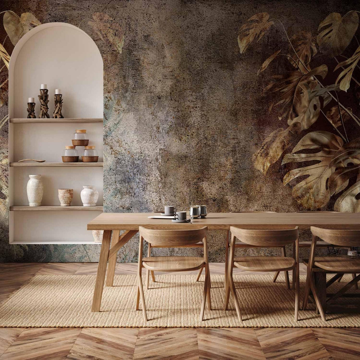 artgeist Premium Wall Mural Monstera 157x110 in - Non-Woven Wallpaper Fleece Wall Decor Photo Print Picture Image Design Nature Botanical Abstract Plants b-C-0859-a-a