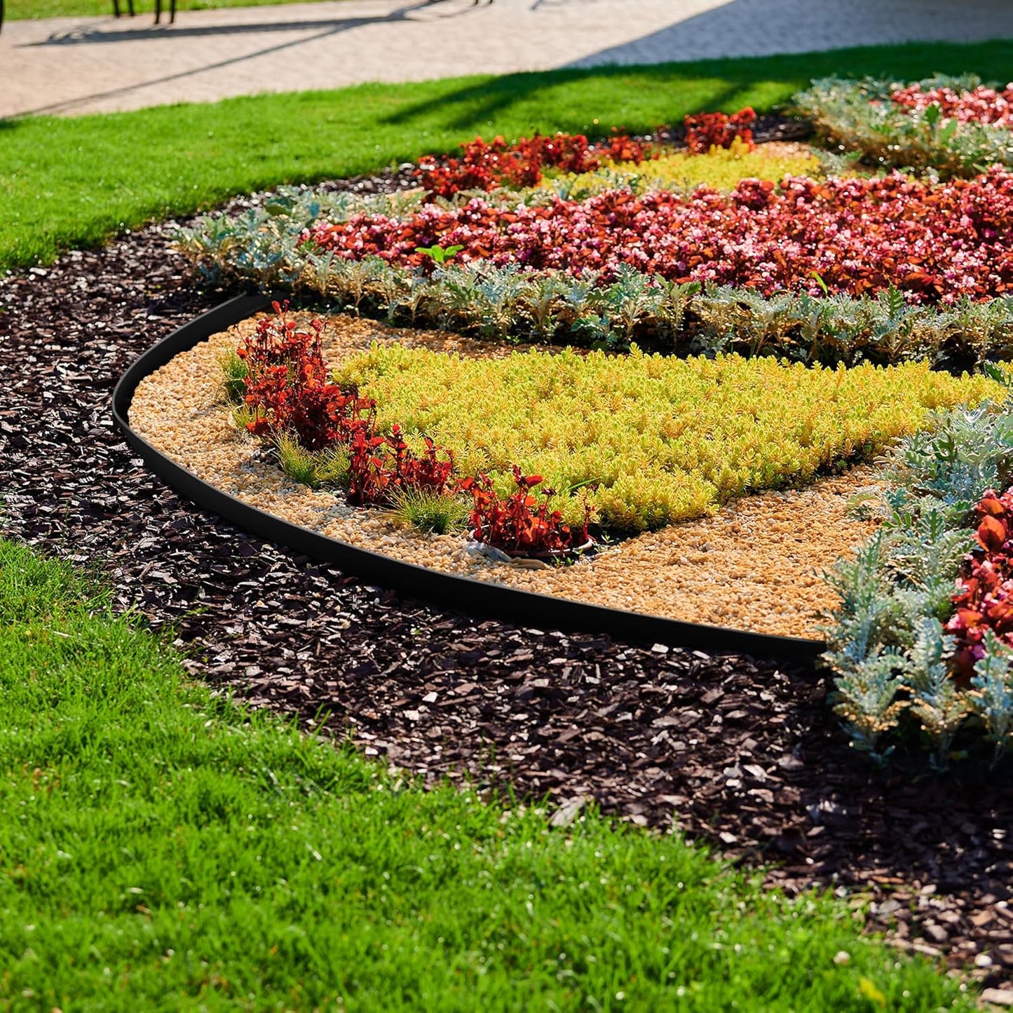 4" Tall 40ft No Dig Landscape Edging Border with 60PCS 8" Plastic Spikes & 4 PCS Connectors - Garden Lawn Edging Kit with a Shears for Landscaping, Lawn, Flower Beds and Yard