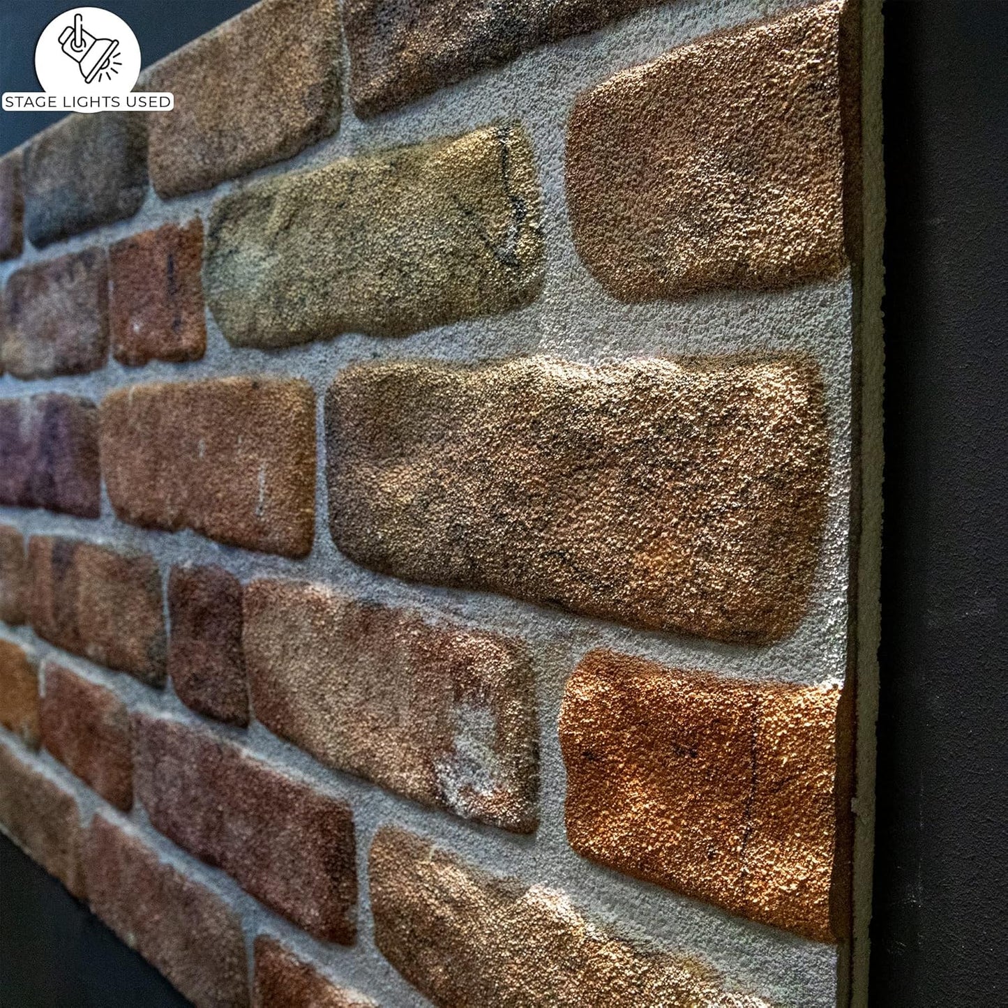 Dundee Deco 3D Wall Panels Faux Brick - Cladding Brown Beige Stone Look Wall Paneling, Styrofoam, Sample, Size 10 x 10 in.