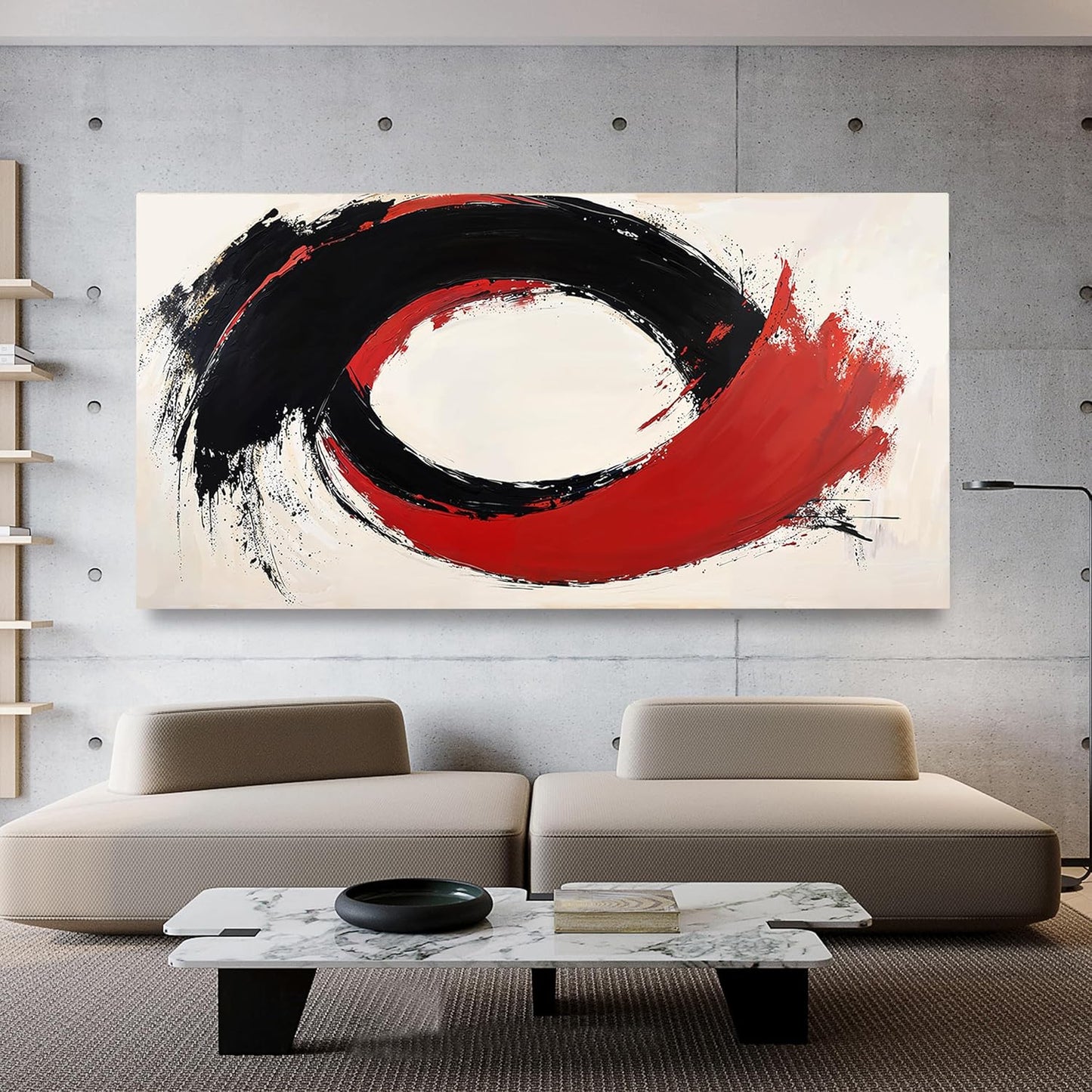 Abstract Wall Art Decor Minimalist Black And White Wall Art Prints Abstract Canvas Art Wall Decor Large Modern Wall Art Decorations Oversized Artwork for Walls Bedroom Office Decor 29" X 58"