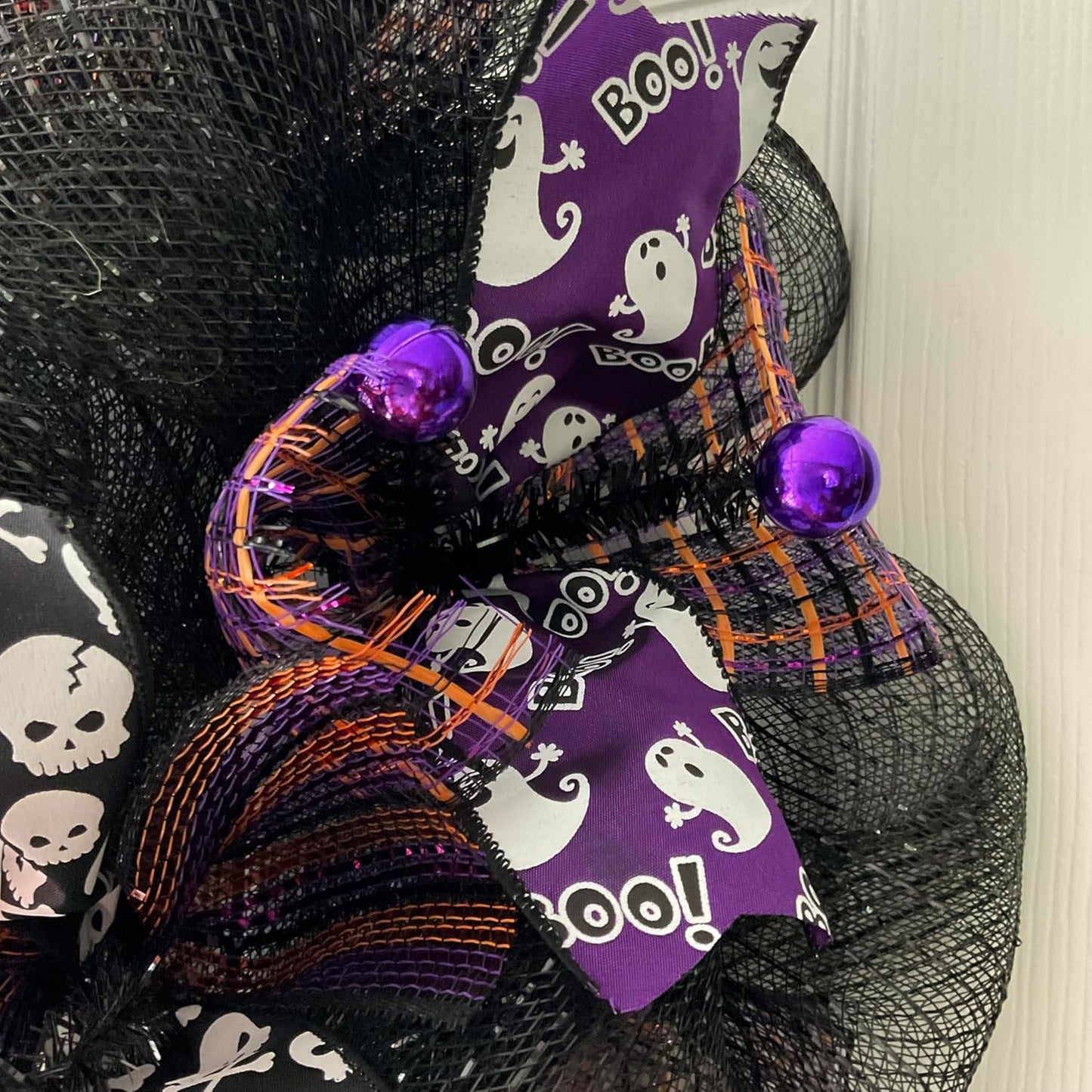 Scary Creepy Skeletons Halloween Wreath Available in 24 inch and 28 inch diameters