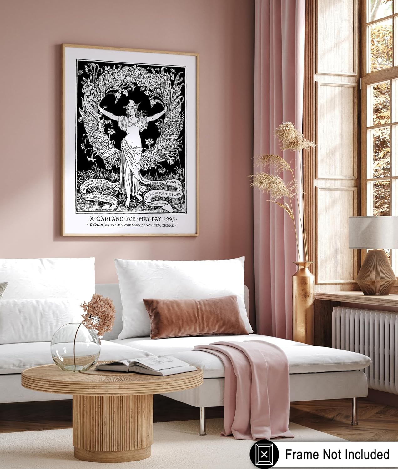 Poster Master Vintage Walter Crane Poster - Retro A Garland for May Day Print - Socialist Art - Gift for Him, Her, Men, Women - Wall Decor for Home, Office, Living Room - 8x10 UNFRAMED Wall Art