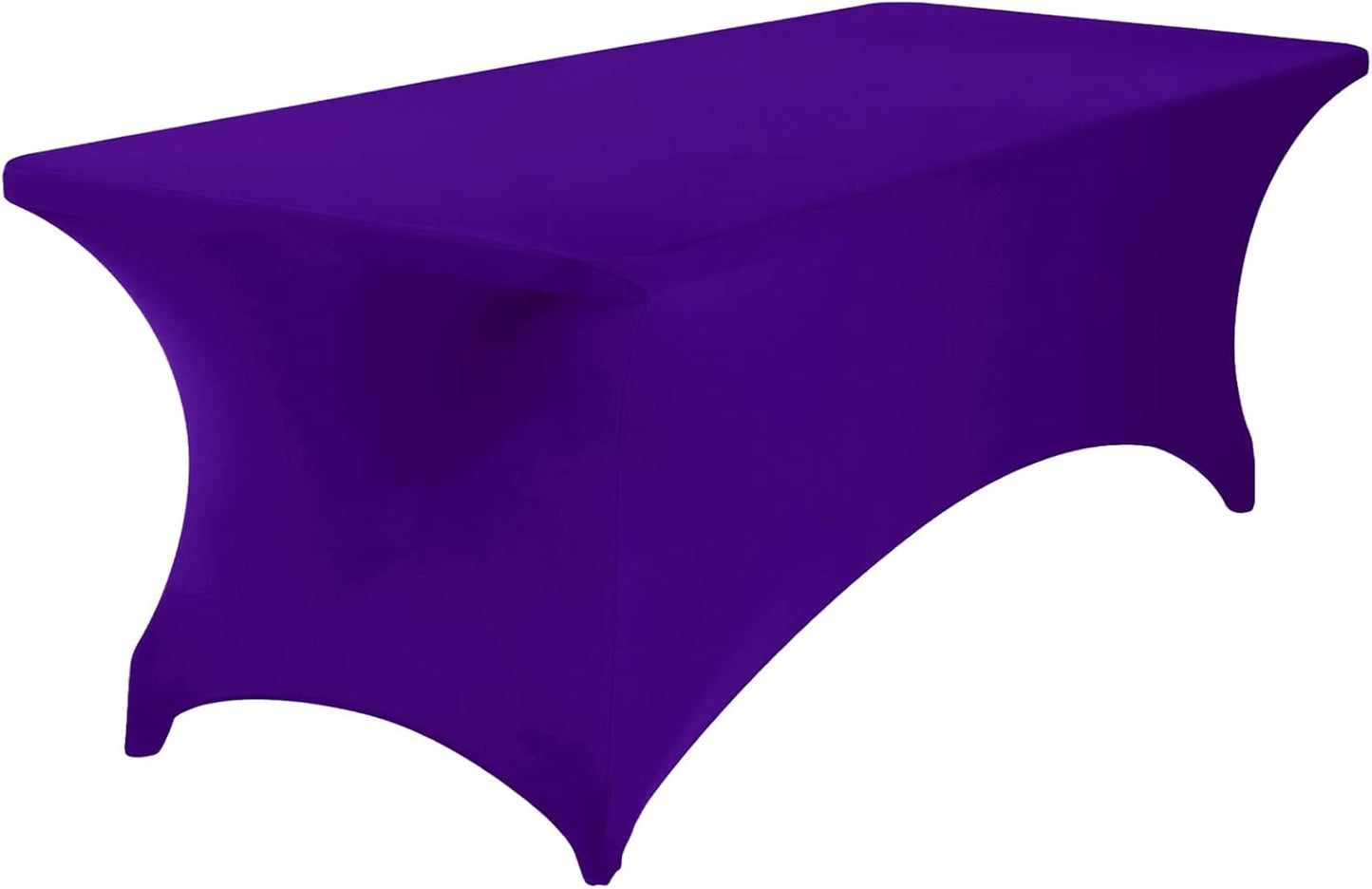 4Pack Spandex Waterproof Table Covers 8ft，Spandex 8ft Waterproof Table Cover for Party,Wedding, Banquet, and Events(Purple)