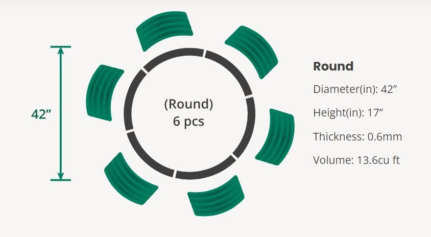 Vego garden 17" Tall 42" Round Raised Garden Bed Metal Raised Bed Planter Box for Vegetables Flowers Patio, British Green