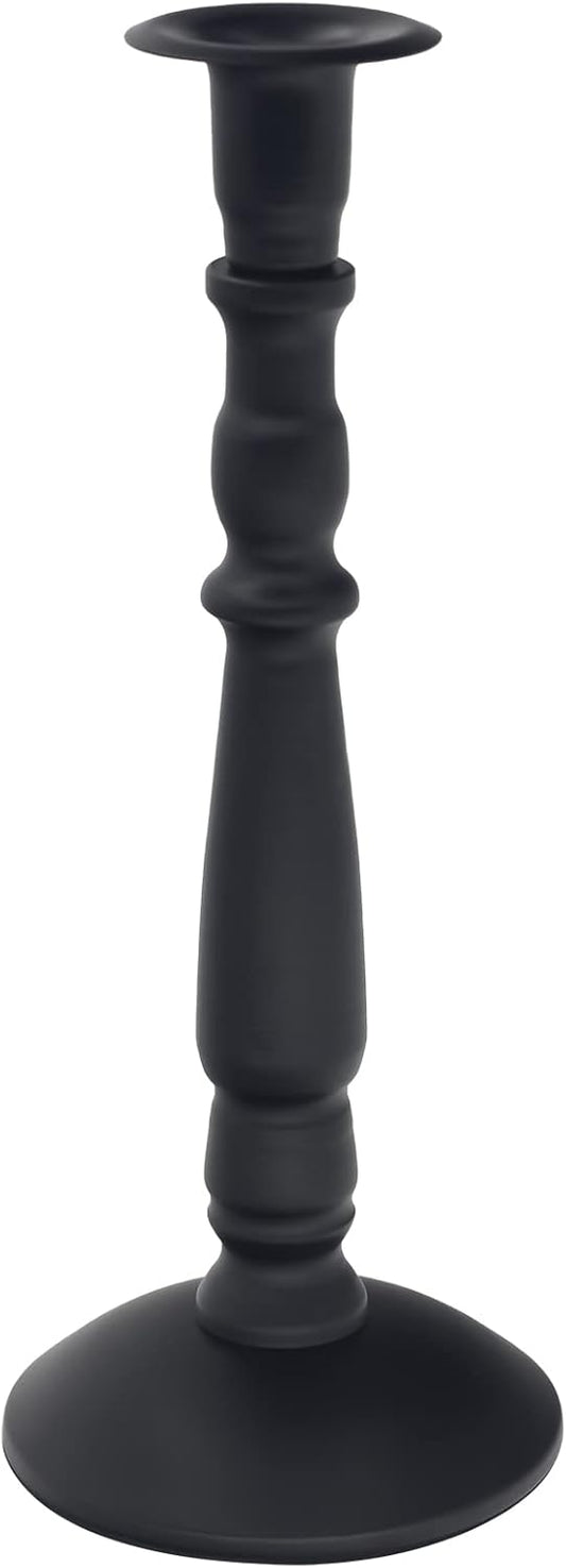 Matte Black Skinny Taper Candle Holder - Iron Slim Candle Stand for 7/8" Candles, Elegant Table Centerpiece for Home Decor and Farmhouse Table - 10"