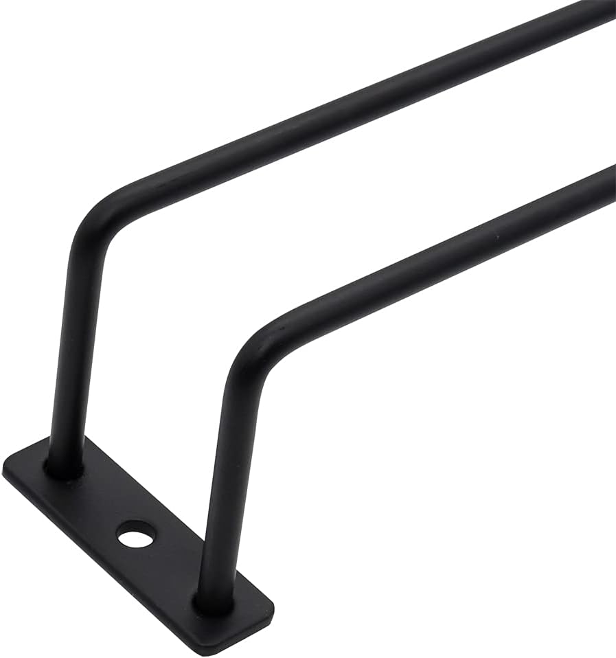 8.8-Inch Wine Glass Rack - Under Cabinet Stemware Wine Glass Holder Glasses Storage Hanger Metal Organizer for Bar Kitchen Black (1 Rows, 3 Pack)