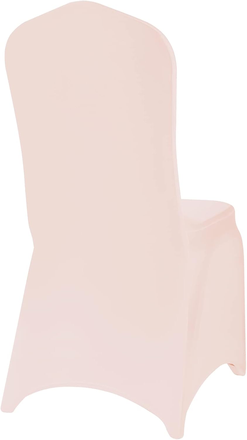 Spandex Chair Covers, 25PCS, Washable Protector for Living Room, Party, Banquet, Wedding, Hotel (Blush Pink)