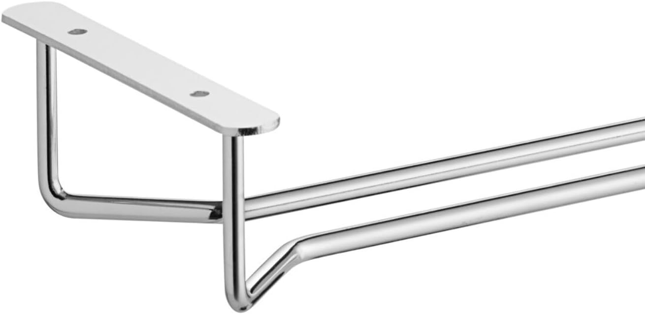 Soro Essentials- 10" Glass Hanging Stemware Rack Chrome Plated Set of 2- Wine Glass Hangers Under Shelf Cabinet Wire Wine Holder Storage Hanger for Cabinet Kitchen Bar or Home