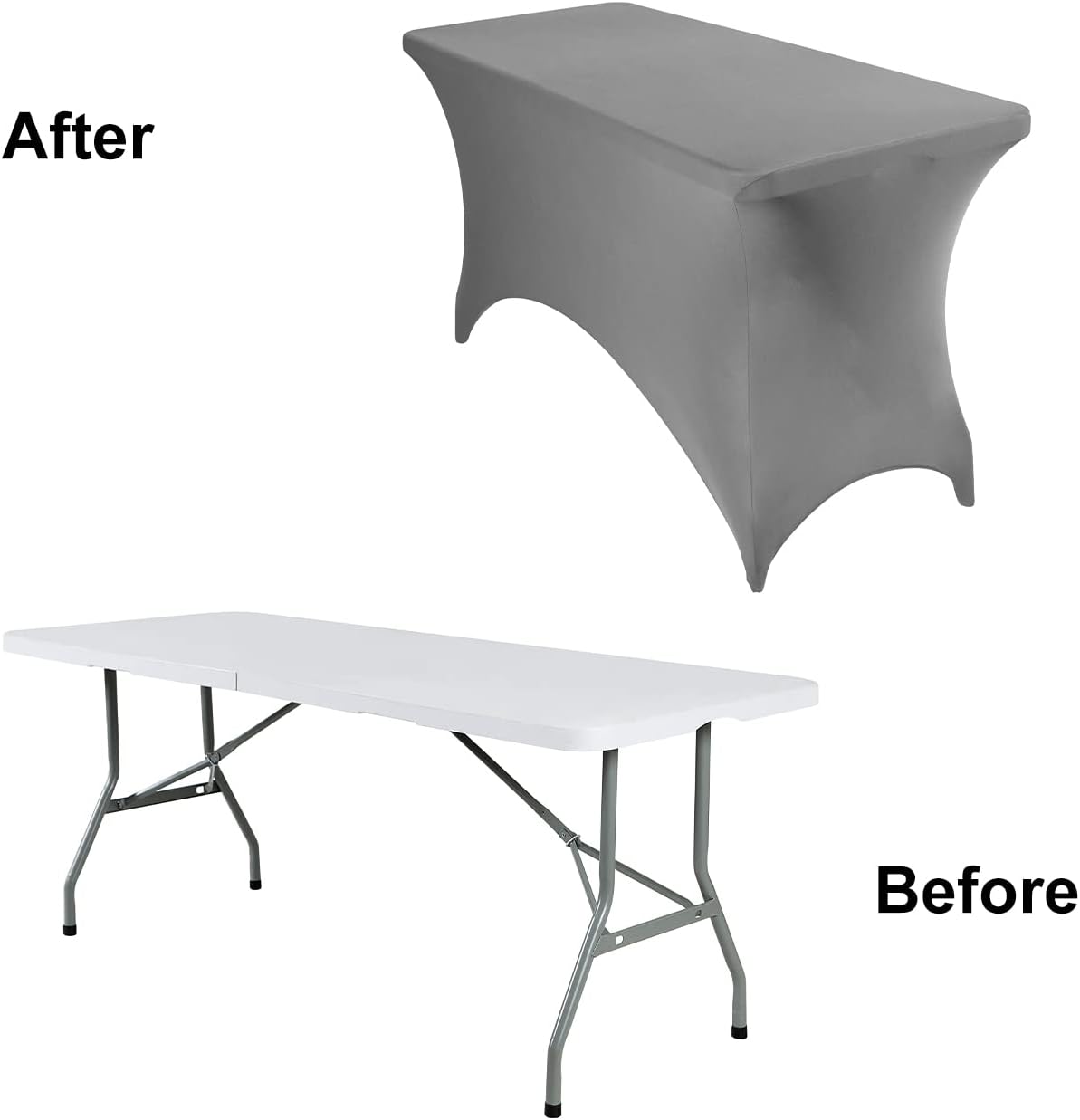 Spandex 4ft Waterproof Table Cover for Party,Wedding, Banquet, and Events(Gary)