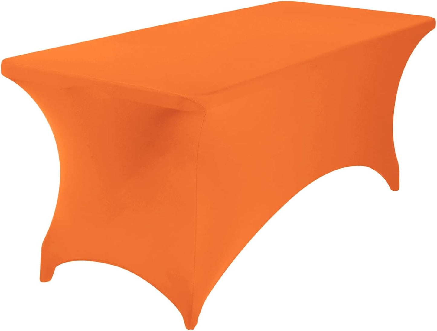 Spandex 6ft Waterproof Table Cover for Party,Wedding, Banquet, and Events(Orange)