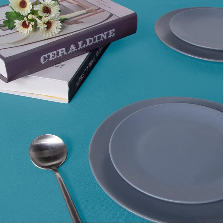 Sancua Rectangle Tablecloth - 90 x 132 Inch - Stain and Wrinkle Resistant Washable Polyester Table Cloth, Teal