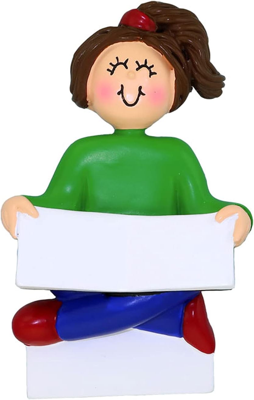 Personalized Child Christmas Tree Ornament - Toddler Pajamas Sleep Time Story Book Reader PJs Lover Kid - Free Customization