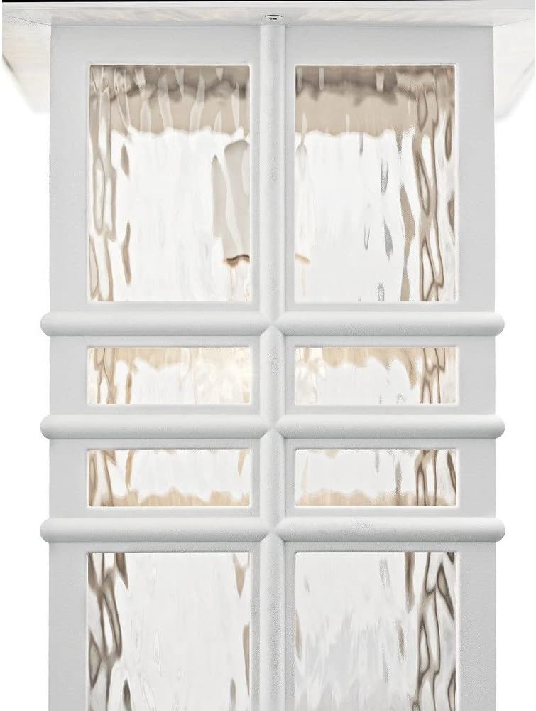 Kichler Beacon Square 17.5" 1 Light Outdoor Wall Light with Clear Hammered Glass in White