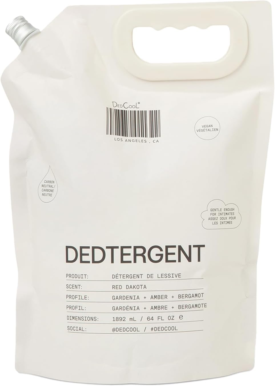 DedCool Liquid Laundry Dedtergent (Red Dakota Refill 64 oz) Luxurious Fragrance, Scented, Removes Stains, Ideal for 60 Washes, Infused with Essential Oils, Vegan, Non-Toxic, Cruelty & Dye Free