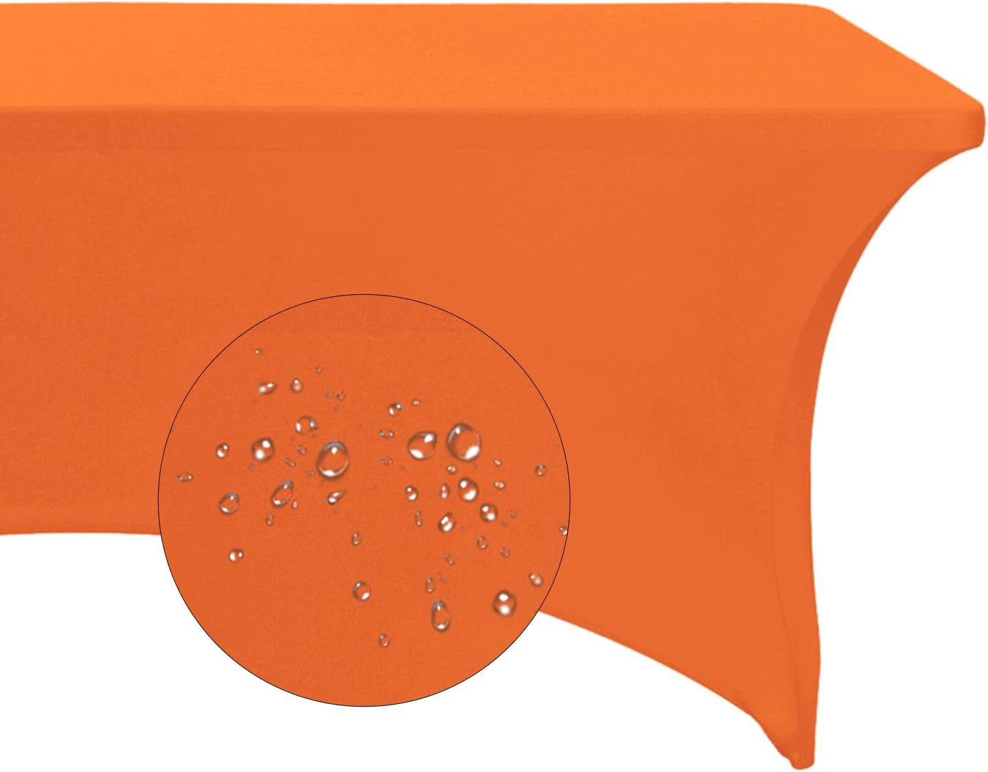 Spandex 6ft Waterproof Table Cover for Party,Wedding, Banquet, and Events(Orange)