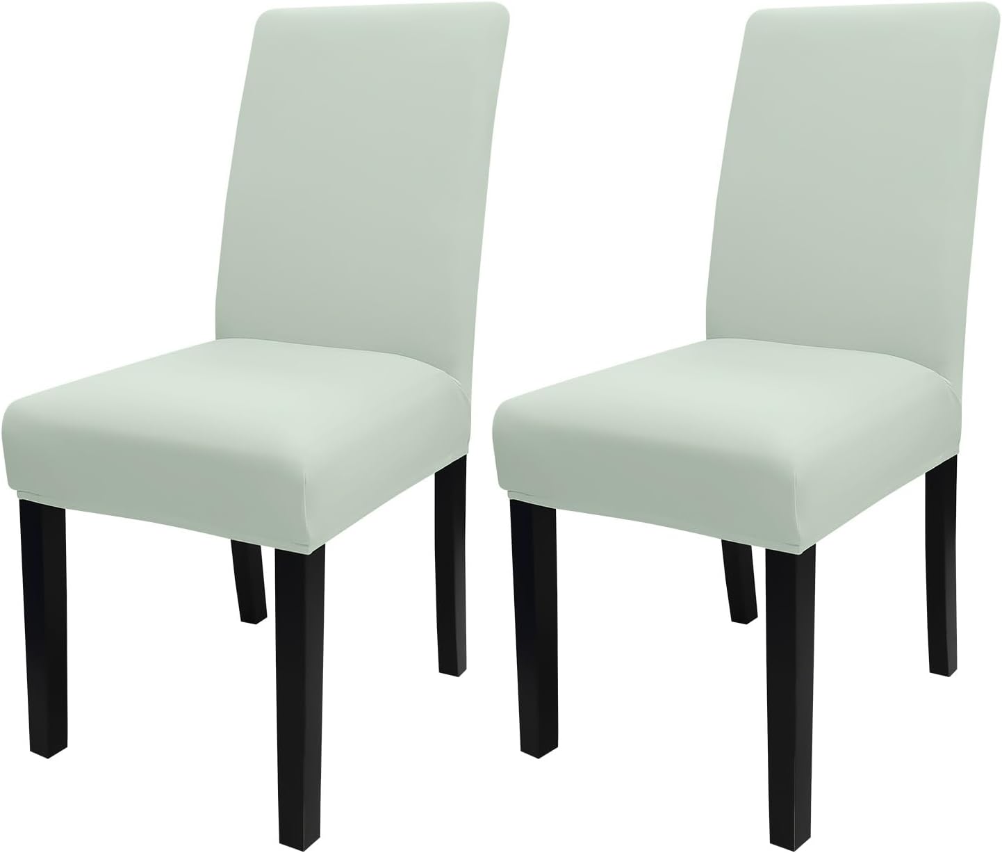 JQinHome Smoke Green Chair Covers for Dining Room Set of 2, High Stretch Removable Washable Parsons Chair Slipcover for Home Party Hotel Wedding Ceremony (2PCS,Smoke Green)