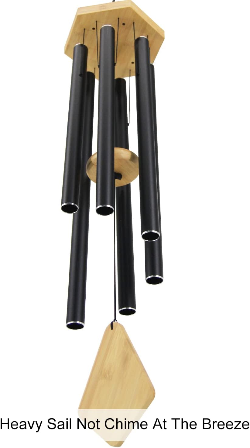 Wind Chimes Outdoor Large Deep Tone, 36 Inches Sympathy WindChimes Outdoor Memorial Windchime for Mom/Housewarming/Christmas, Black Wind Chime for Outside Garden, Patio, Home Decor