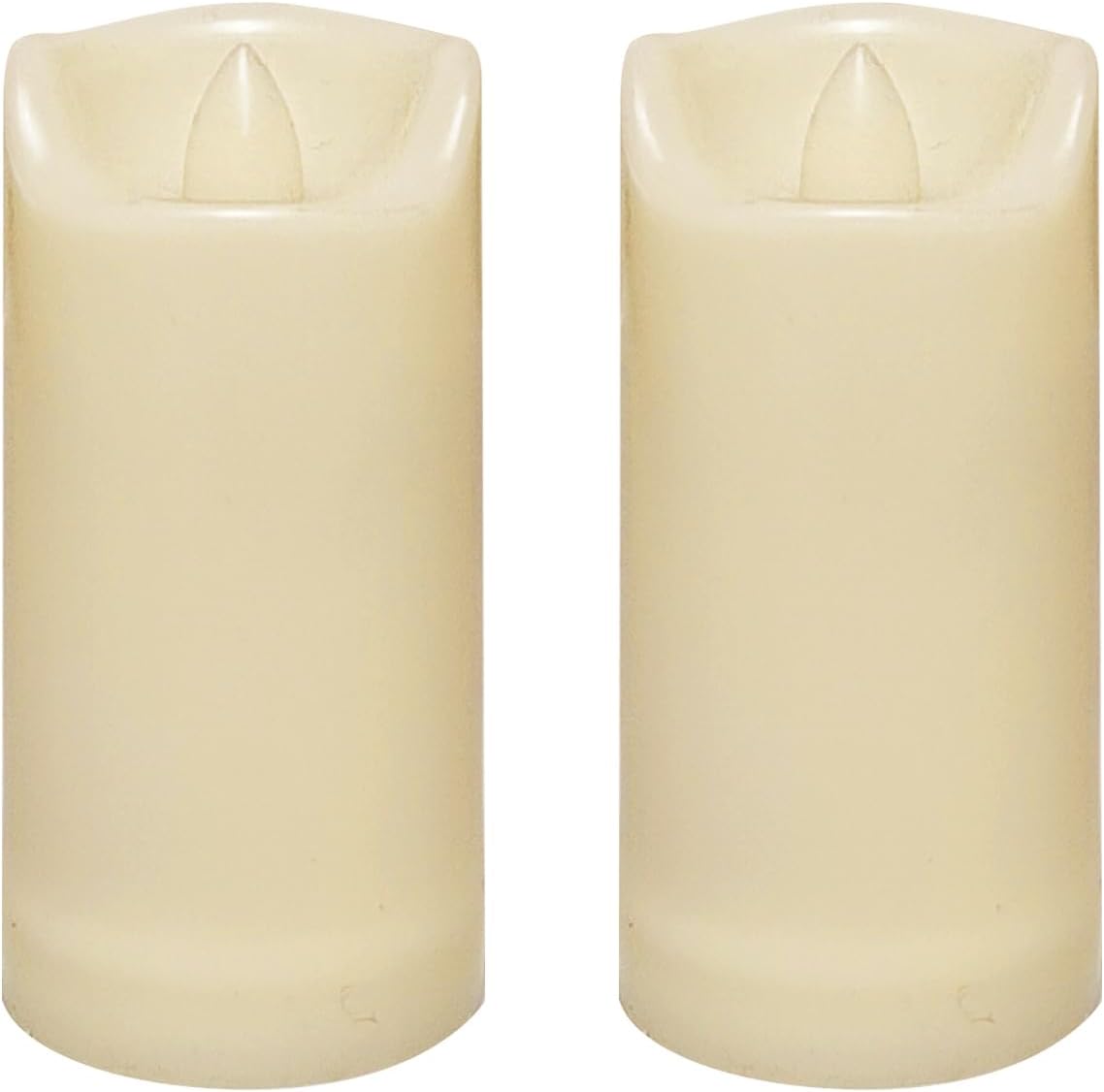CANDLE CHOICE Waterproof Outdoor Battery Operated Flameless Candles with Auto Timer Flickering Plastic Resin Electric LED Slim Pillar Lights for Lantern Patio Garden Wedding Decorations 2”x4” 2 Pack