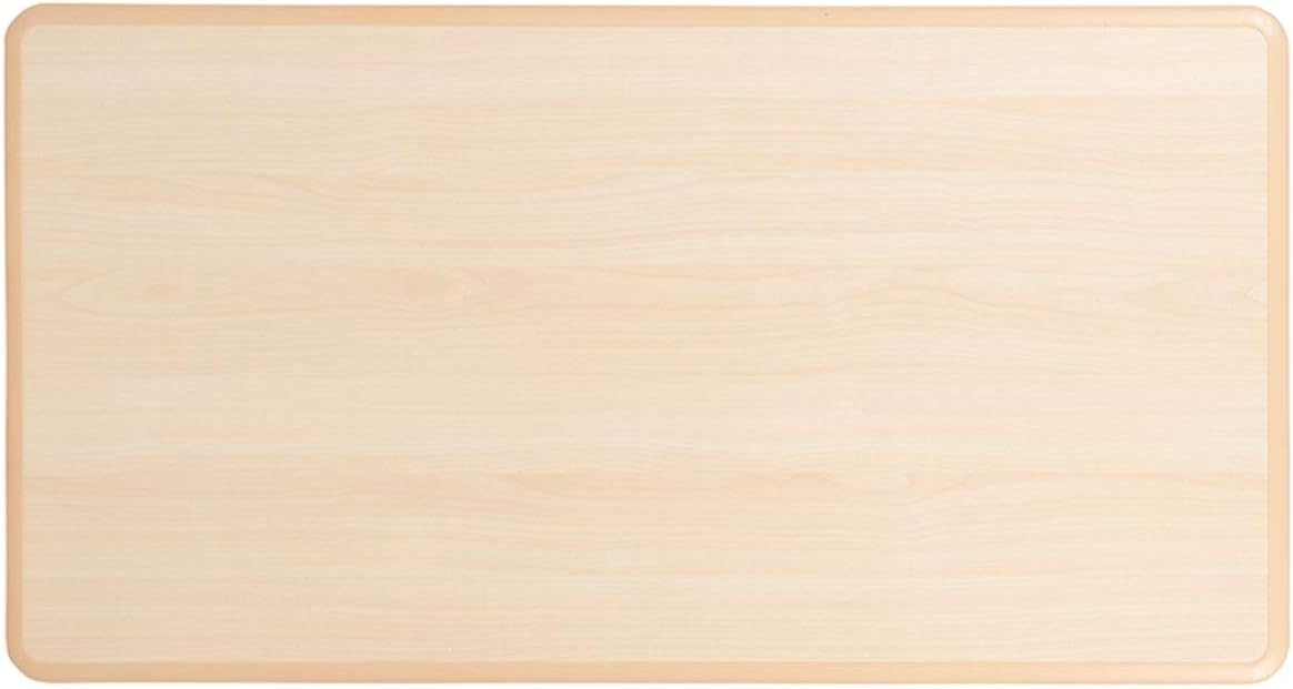 Flash Furniture Emmy Adjustable Classroom Activity Table with 6 Stackable Chairs, Plastic Activity Table for Kids, 23.625" W x 47.25" L, Natural