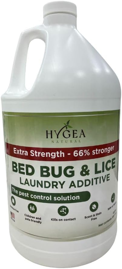 Extra Strength Lice & Bed Bug Laundry Additive - Gentle, Odorless, and Stain-Free Liquid Laundry Treatment - Child and Pet Friendly - Laundry at Any Water Temperature (1 Gallon)