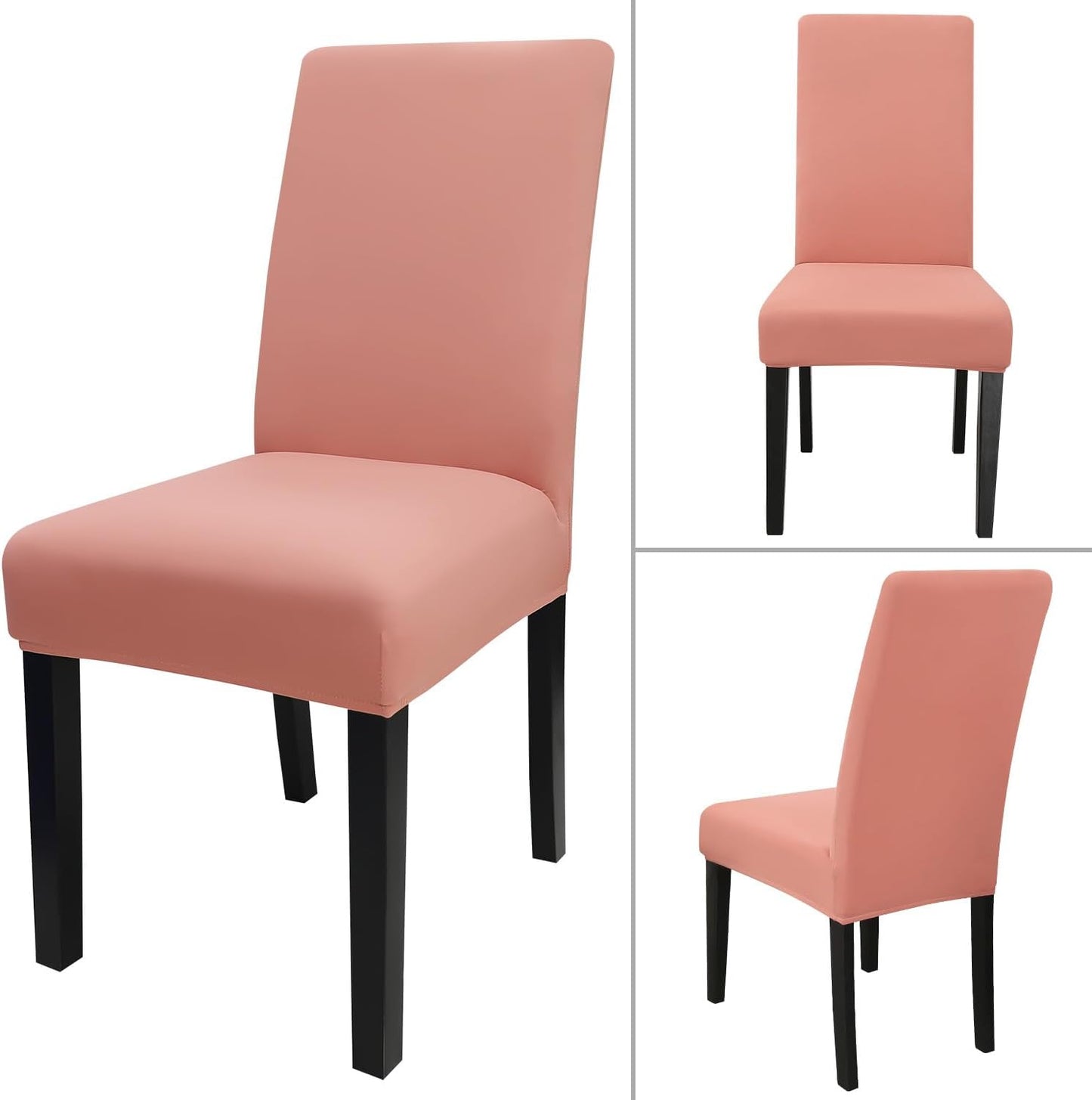 JQinHome Terra Cotta Chair Covers for Dining Room Set of 8, High Stretch Removable Washable Parsons Chair Slipcover for Home Party Hotel Wedding Ceremony (8PCS, Terra Cotta)