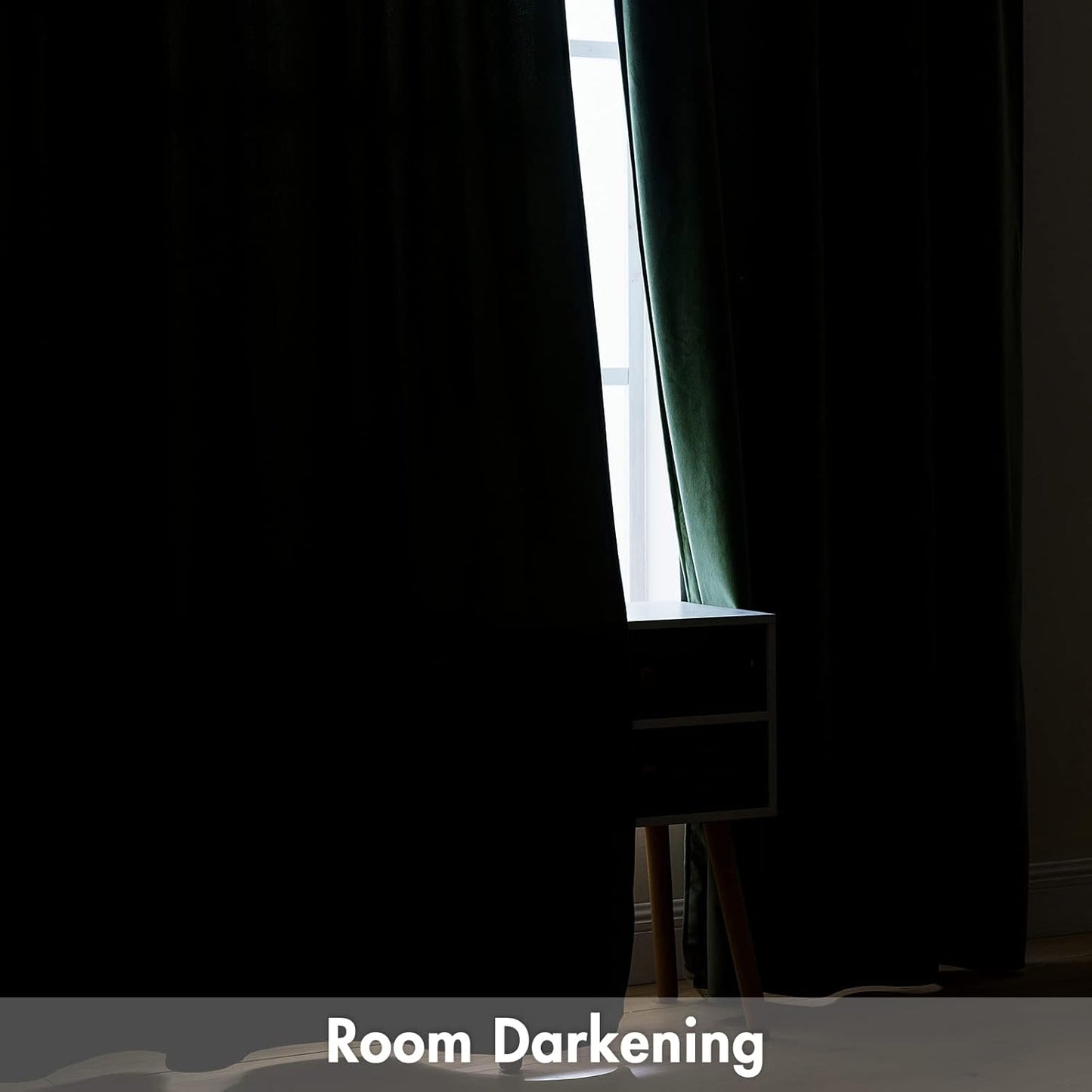 MIULEE Olive Green Velvet Curtains Thermal Insulated Blackout Curtain Drapes for Bedroom Living Room Darkening 63 Inches Long Curtains Panels Rod Pocket Set of 2