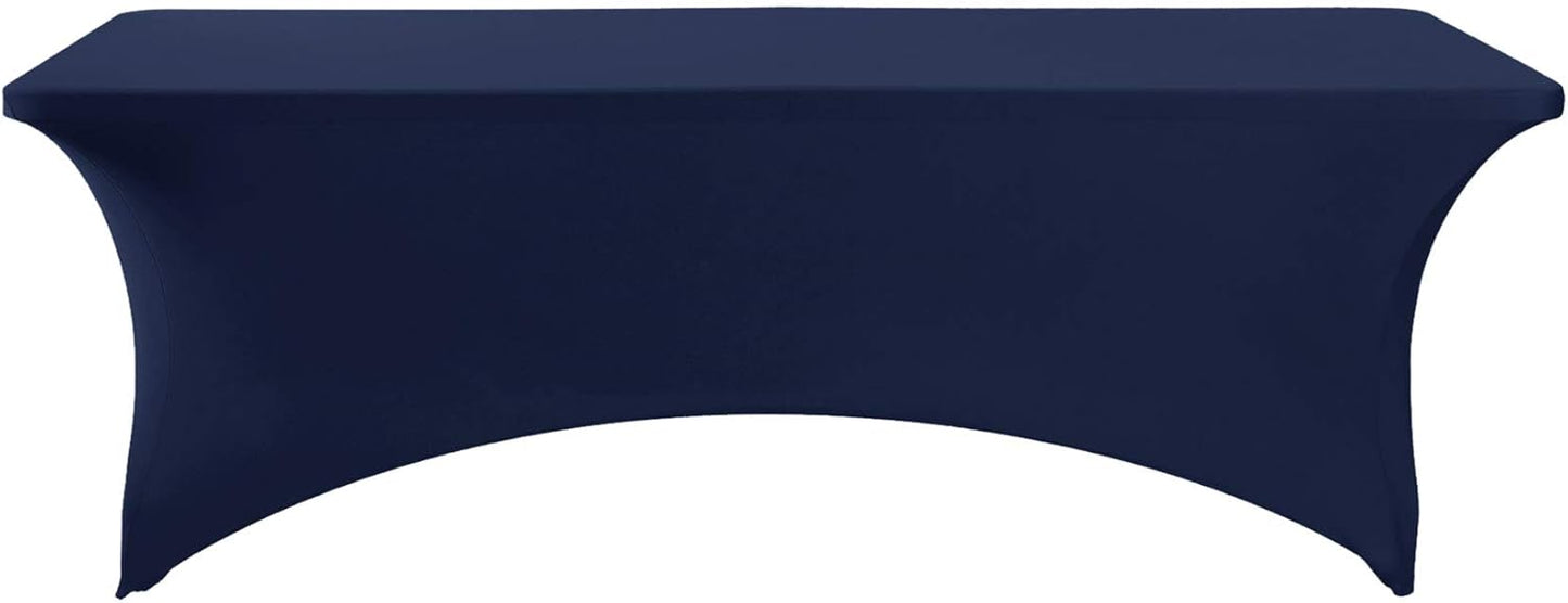 Spandex Table Cover for 8FT or 4ft or 6ft Table Universal Fitted Stretch Tablecloth for Party, Banquet, Wedding and Events-Navy