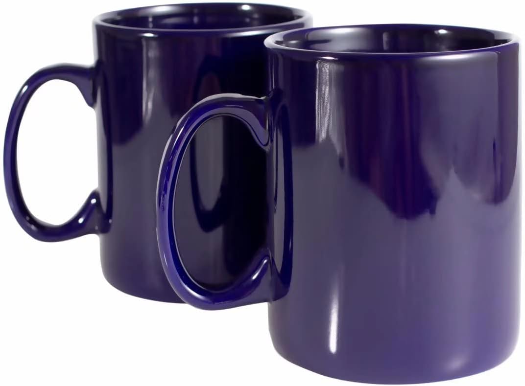 30oz Super Large Ceramic Coffee Mugs Large Handles Set of 2 (Cobalto)