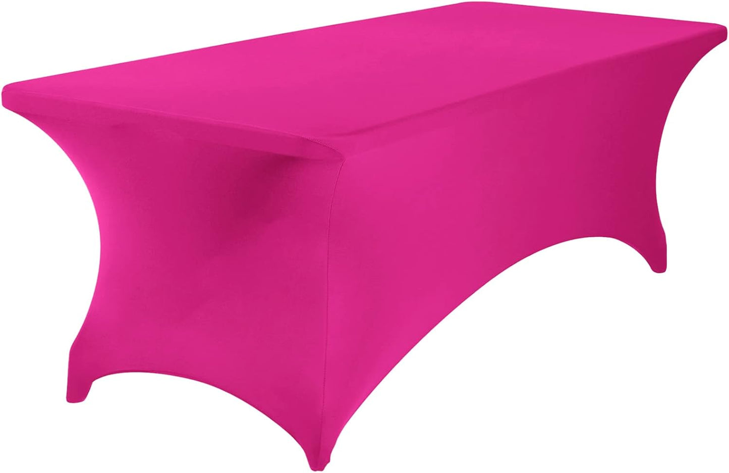 4Pack Spandex Waterproof Table Covers 8ft，Spandex 8ft Waterproof Table Cover for Party,Wedding, Banquet, and Events(Fuchsia)