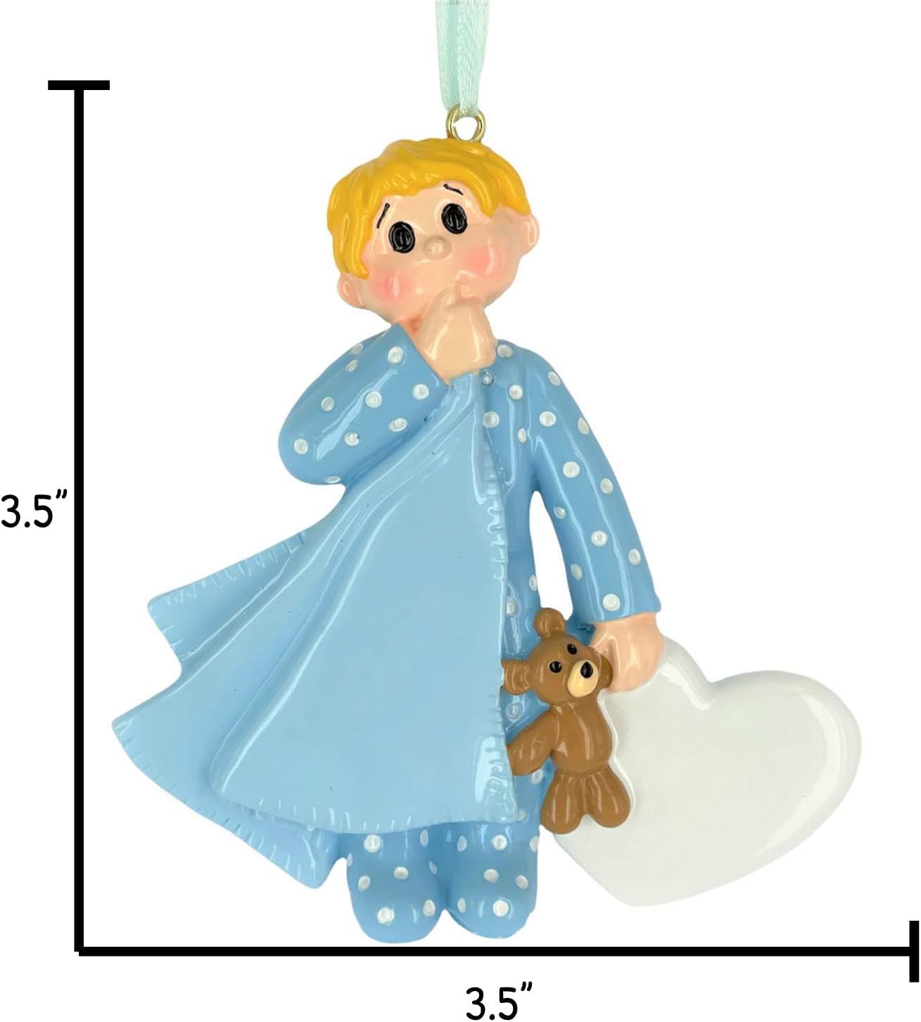 Personalized 2nd Christmas Boy Tree Ornament 2024 - Baby Child Hold Heart Second - Free Customization