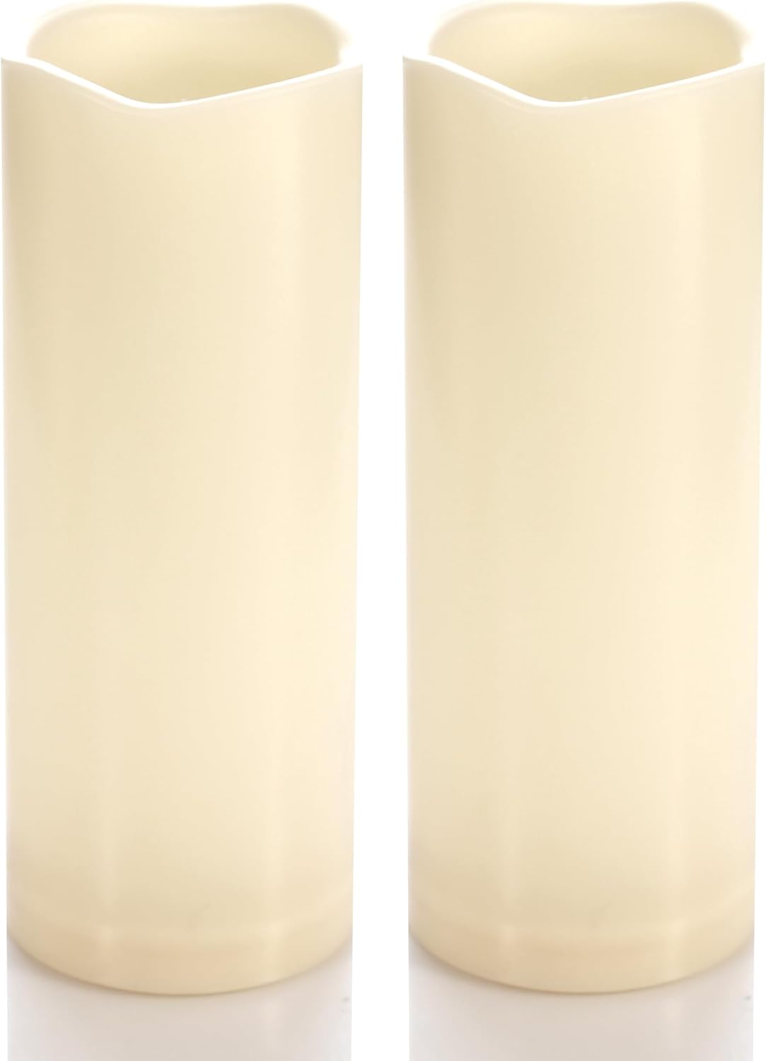 CANDLE CHOICE Waterproof Outdoor Battery Operated Flameless Candles with Timer Flickering Plastic Resin Electric LED Pillar Lights for Lantern Patio Garden Wedding Party Decorations 3x8 Inches 2 Pack