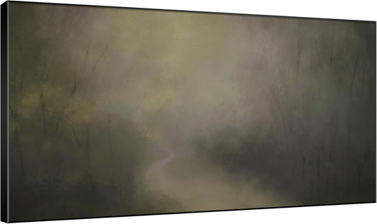 SIGNWIN 36"x60" Extra Large Framed Wall Art Muted Forest Path Soft Misty Woodland Scene Illustration for Home Living Room Bedroom Decor (Frame Assembly Required)