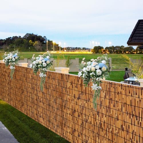 2 Pack Natural Reed Fence,6FT X 16.4FT Bamboo Fencing Privacy Reed Screening for Outdoor, Gallery, Restaurant, Hotel, Patio (Brown)