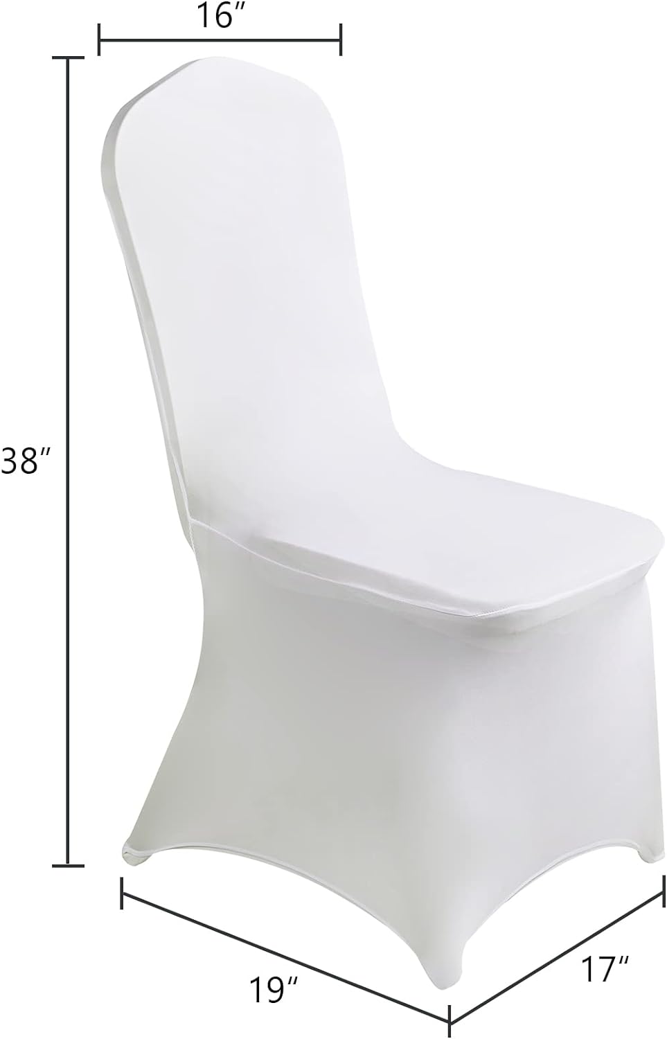 SUPERO Waterproof Spandex Chair Cover 50PCS, Stretch Dining Chair Covers, Polyester Outdoor Chair Covers, Protector Stretch Chair Cover for Party Universal, Banquet, Wedding Event, Hotel(White)