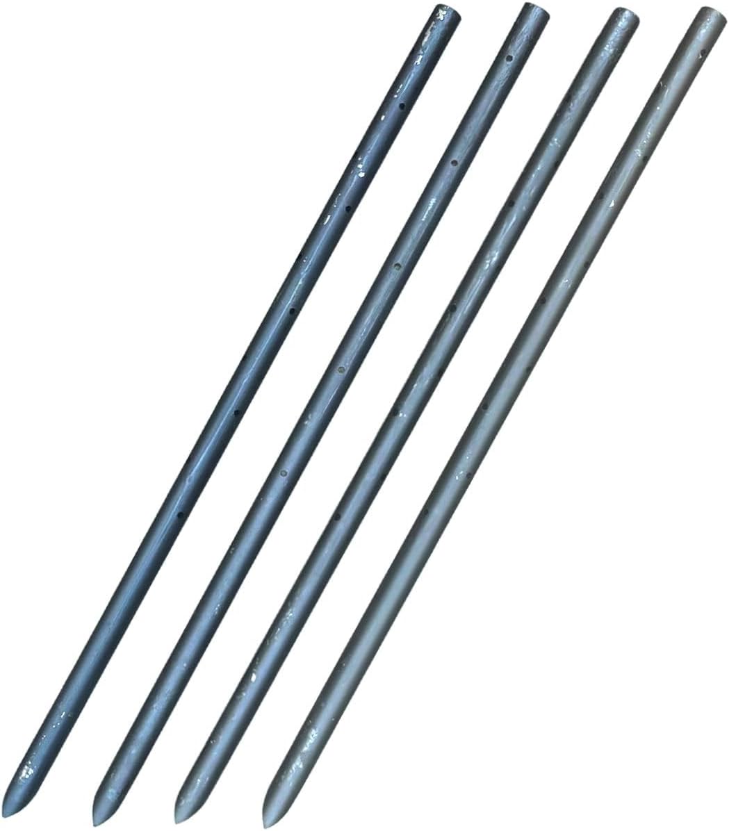 Sandbaggy Round Steel Concrete Form Stakes with Nail Holes - Rust Resistant Coating - Removable, Reusable (200, 3/4 in X 24 in)