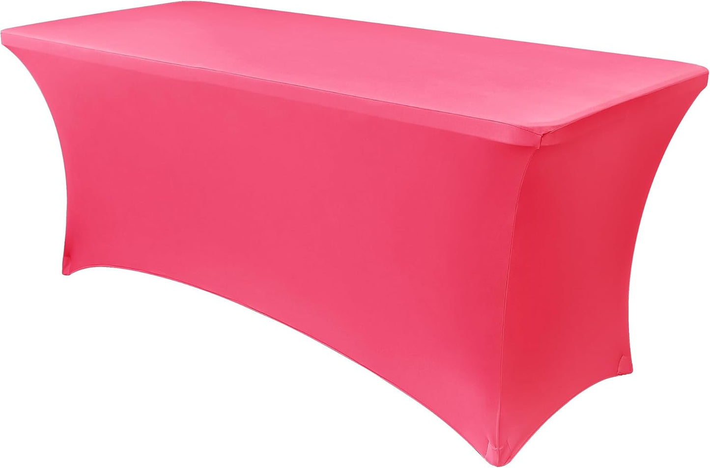 Obstal Spandex Table Cover 6ft Fitted Tablecloth Rectangular - Stretch Folding Table Cloth Rectangle for Birthday Party Wedding Banquet, Magenta Red, 72L x 30W Inch