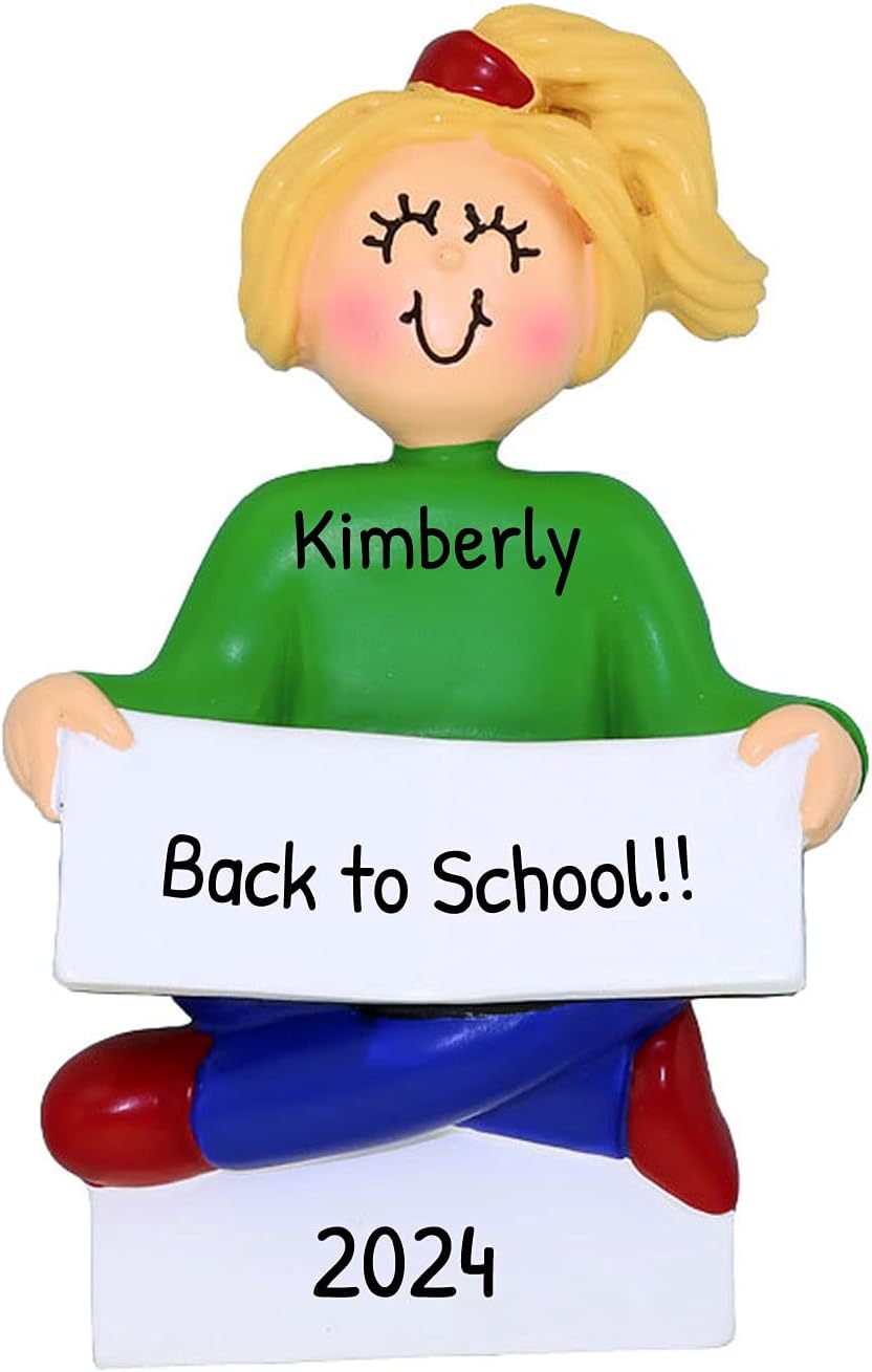 Personalized Child Christmas Tree Ornament - Toddler Pajamas Sleep Time Story Book Reader PJs Lover Kid - Free Customization