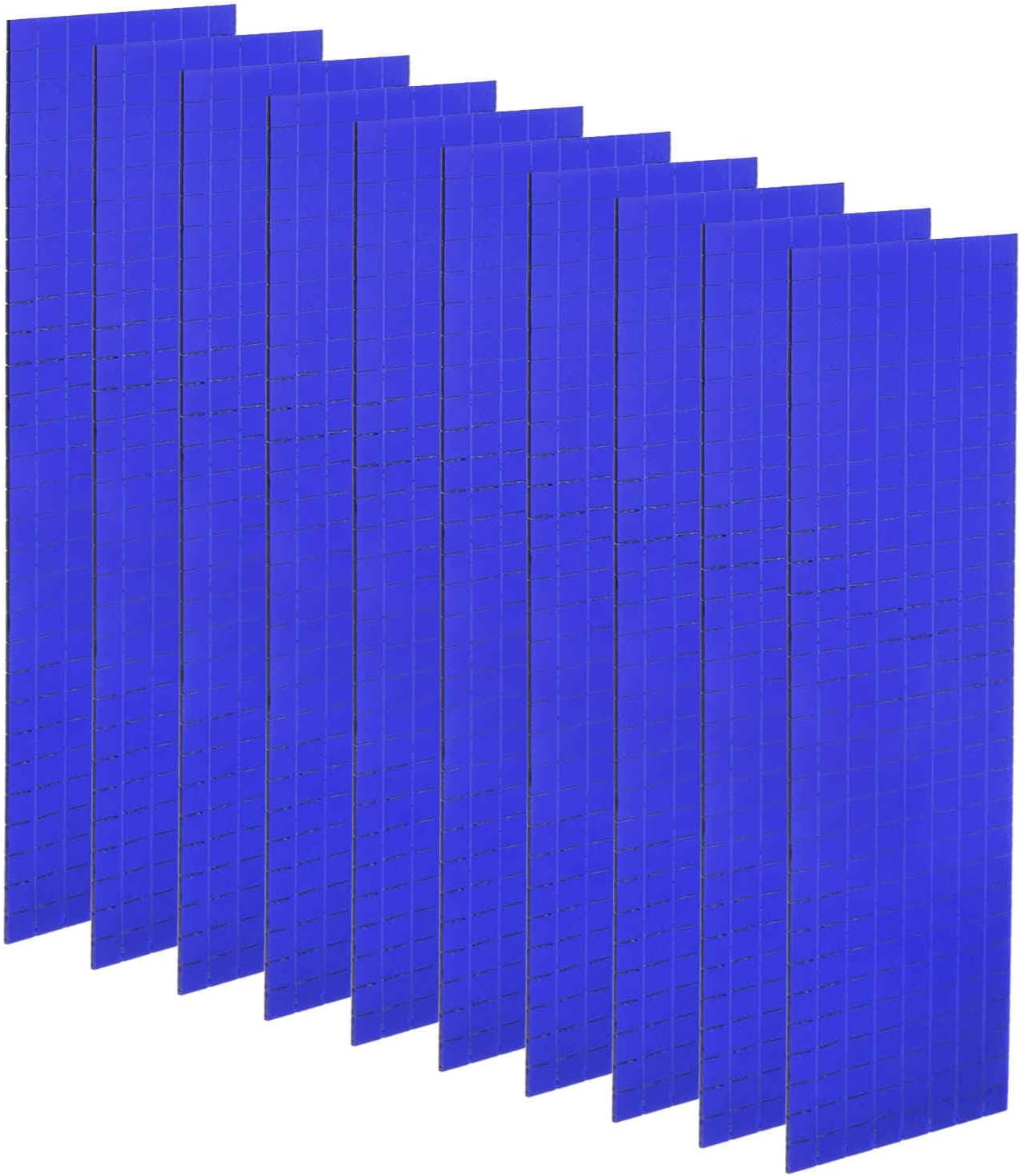 HARFINGTON 10 Sheet 4800 Pieces Self Adhesive Mirror Mosaic Tiles 5x5mm Small Square Mirror Tiles Sticker Disco Ball Stickers Mini Glass Tiles for DIY Craft Party Home Decoration, Blue