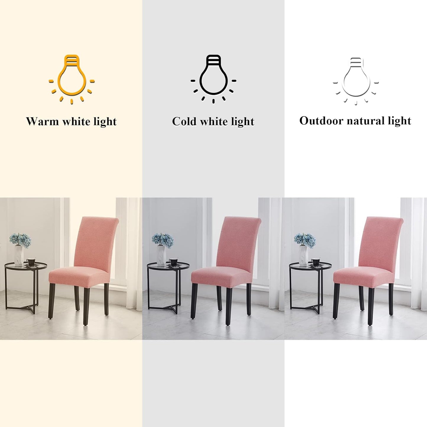 Joccun Chair Covers for Dining Room Set of 8, Dining Chair Slipcovers Stretch Dining Room Chair Covers Seat Protector,Washable Parsons Chair Cover for Home,Hotel,Banquet(Dusty Pink,8 Pack)