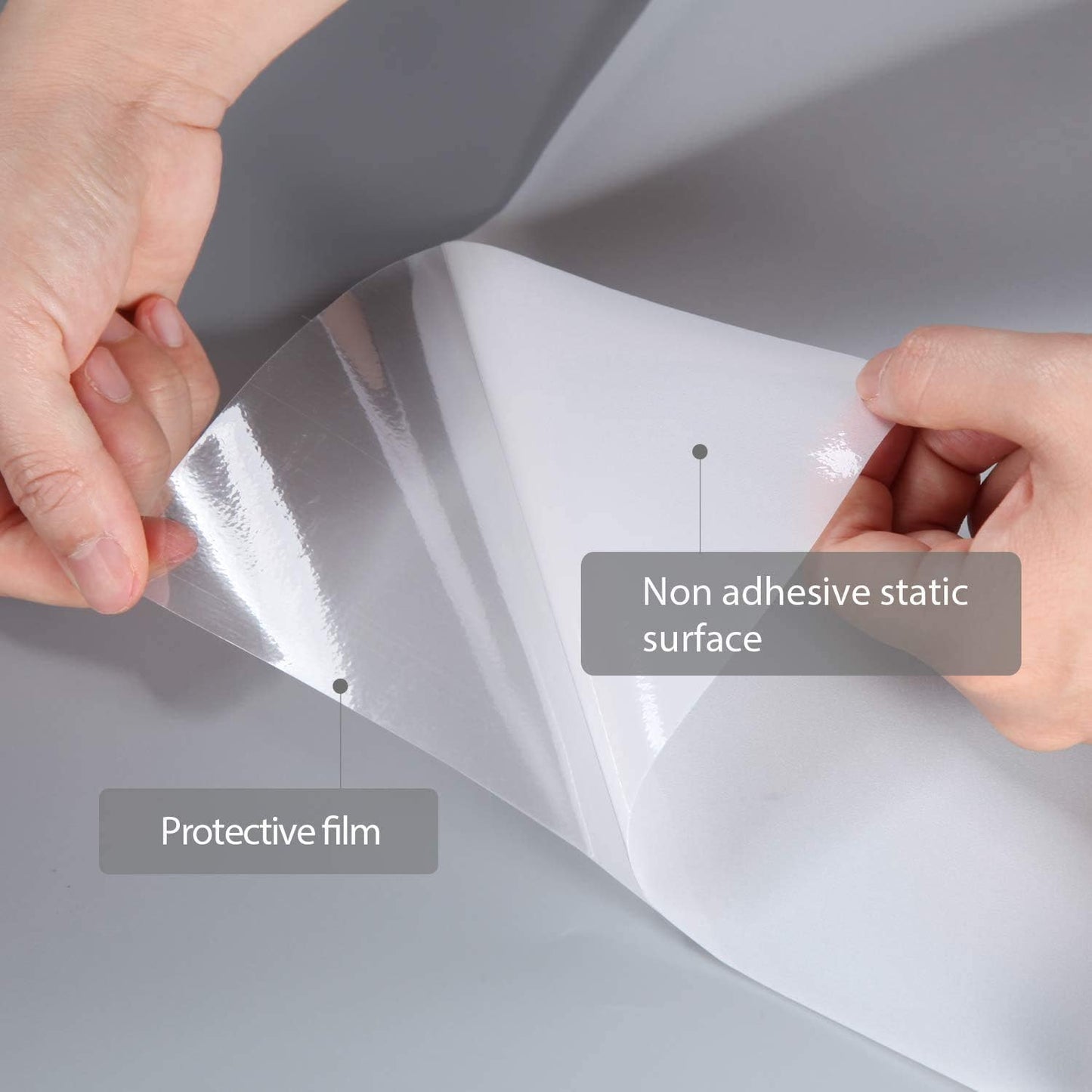 HIDBEA Frosted Window Privacy Film Non-Adhesive, Reusable Window Glass Films Heat Control Self Static Cling Removable Window Stickers for Home Office Living Room (White Frosted, 35.4 Inch x 6.5 Feet)