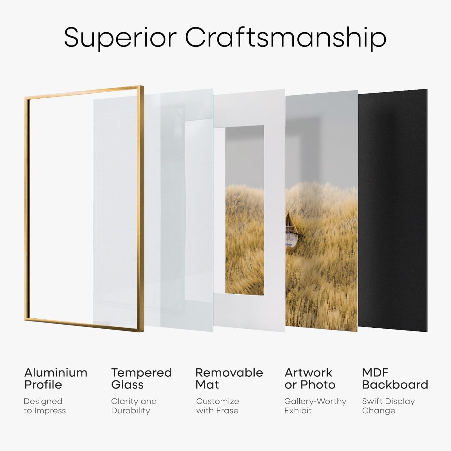 Homeforia 12x16 Picture Frame Bronze, High End Metal 12x16 Brass Poster Frames with Mat 9x12 Photo, 12 x 16 Bronze Frame Matted to 9 by 12 Print, 16by12 Thin Frames, Tempered Glass, Wall Kit, Set of 1