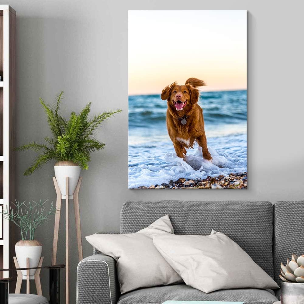 NWT Custom Canvas Prints with Your Photos for Pet/Animal, Personalized Canvas Pictures for Wall to Print Framed 18x12 inches