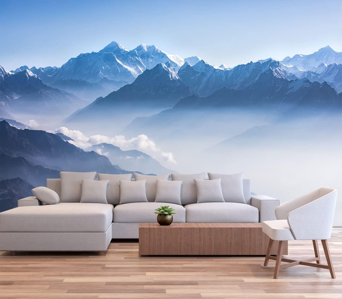 Misty Mountain Peak Wallpaper Natural Landscape Murals for Bedroom Living Room Sofa TV Background Wall (not self-Adhesive)